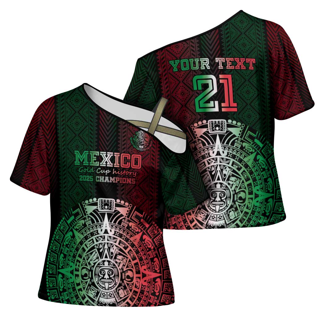 Mexico Football Custom Cross Shoulder Shirt Mexico's Make History 2025 Flag Style - Wonder Print Shop