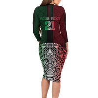 Mexico Football Custom Family Matching Long Sleeve Bodycon Dress and Hawaiian Shirt Mexico's Make History 2025 Flag Style - Wonder Print Shop