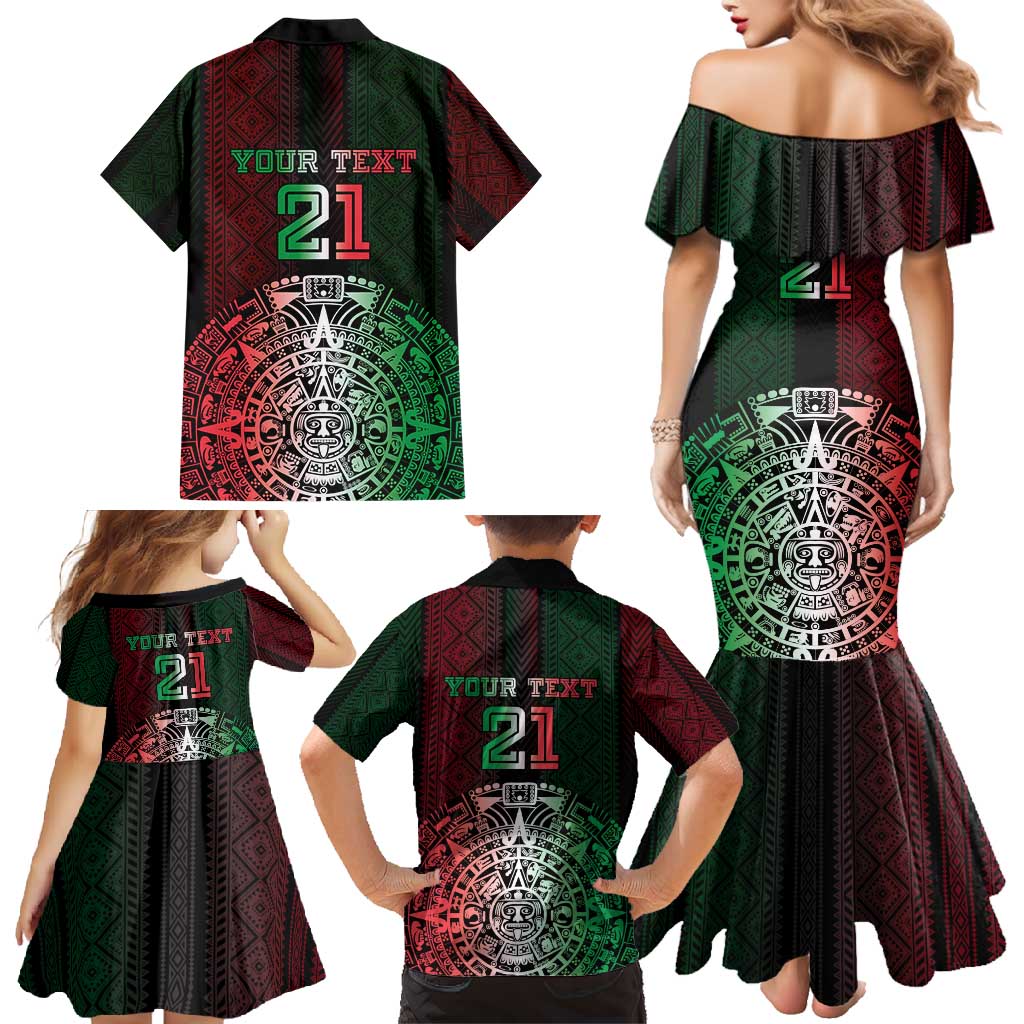 Mexico Football Custom Family Matching Mermaid Dress and Hawaiian Shirt Mexico's Make History 2025 Flag Style - Wonder Print Shop