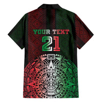 Mexico Football Custom Family Matching Off The Shoulder Long Sleeve Dress and Hawaiian Shirt Mexico's Make History 2025 Flag Style - Wonder Print Shop