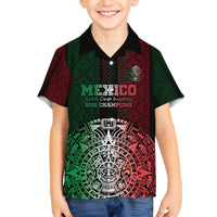 Mexico Football Custom Family Matching Off The Shoulder Long Sleeve Dress and Hawaiian Shirt Mexico's Make History 2025 Flag Style - Wonder Print Shop