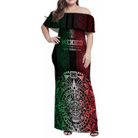 Mexico Football Custom Family Matching Off Shoulder Maxi Dress and Hawaiian Shirt Mexico's Make History 2025 Flag Style - Wonder Print Shop