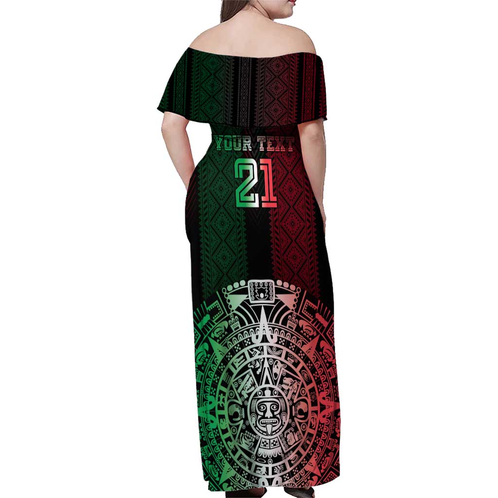 Mexico Football Custom Family Matching Off Shoulder Maxi Dress and Hawaiian Shirt Mexico's Make History 2025 Flag Style - Wonder Print Shop