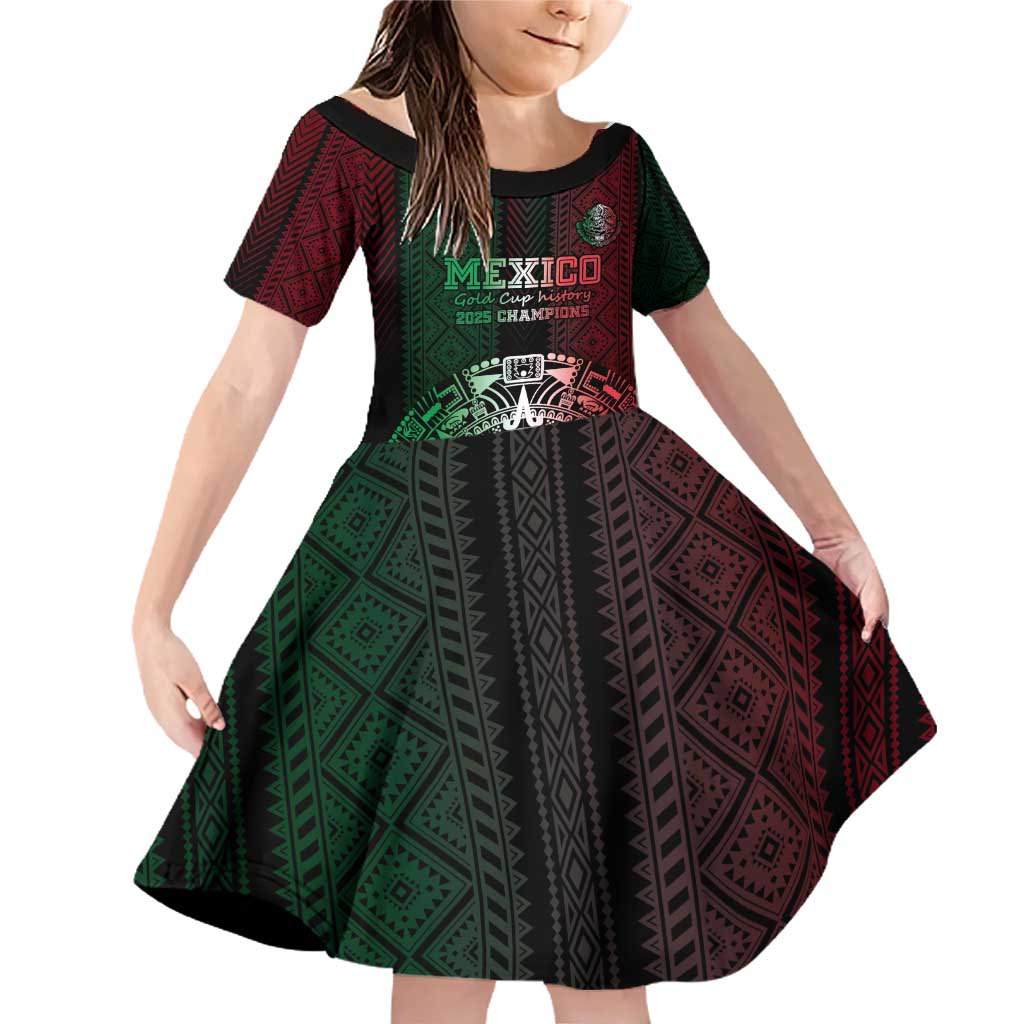 Mexico Football Custom Family Matching Off Shoulder Short Dress and Hawaiian Shirt Mexico's Make History 2025 Flag Style - Wonder Print Shop