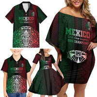 Mexico Football Custom Family Matching Off Shoulder Short Dress and Hawaiian Shirt Mexico's Make History 2025 Flag Style - Wonder Print Shop