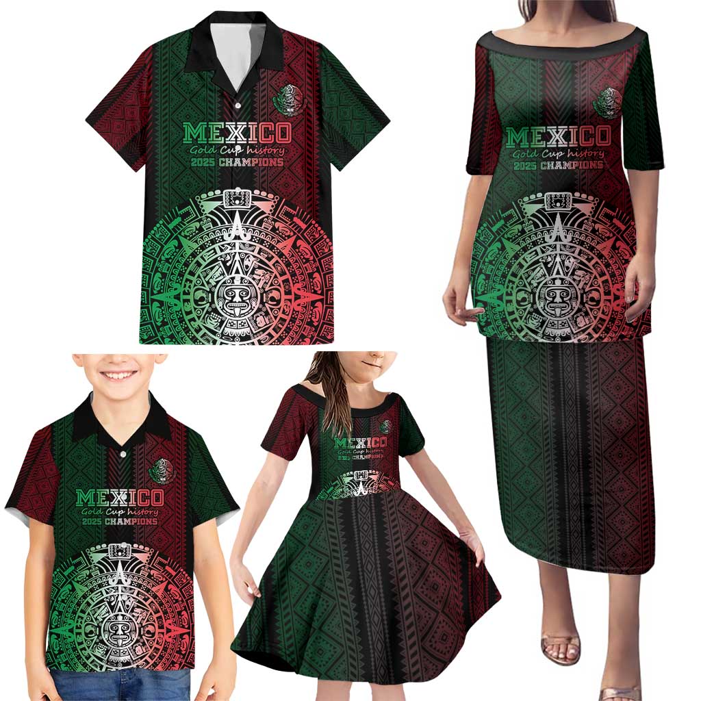 Mexico Football Custom Family Matching Puletasi and Hawaiian Shirt Mexico's Make History 2025 Flag Style - Wonder Print Shop