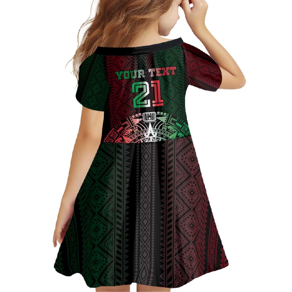 Mexico Football Custom Family Matching Short Sleeve Bodycon Dress and Hawaiian Shirt Mexico's Make History 2025 Flag Style - Wonder Print Shop