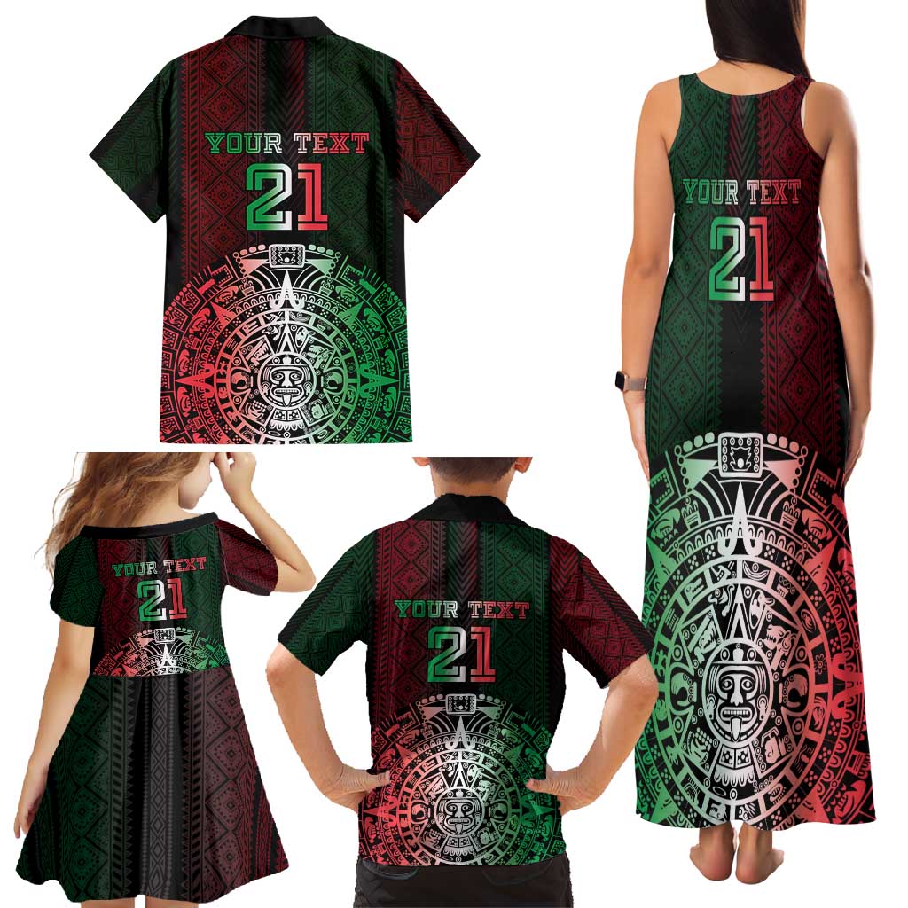Mexico Football Custom Family Matching Tank Maxi Dress and Hawaiian Shirt Mexico's Make History 2025 Flag Style - Wonder Print Shop