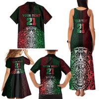 Mexico Football Custom Family Matching Tank Maxi Dress and Hawaiian Shirt Mexico's Make History 2025 Flag Style - Wonder Print Shop