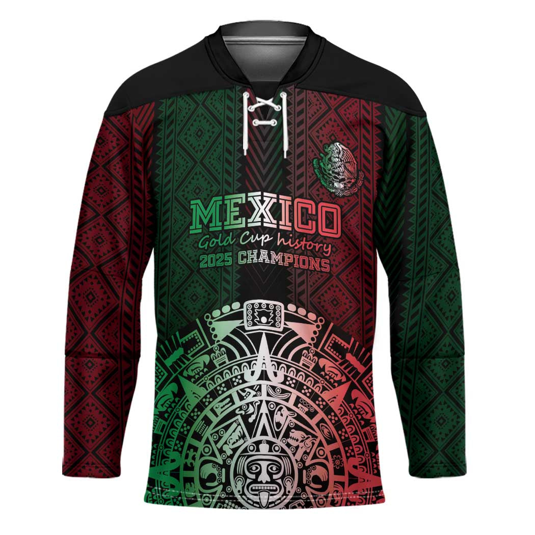Mexico Football Custom Hockey Jersey Mexico's Make History 2025 Flag Style - Wonder Print Shop