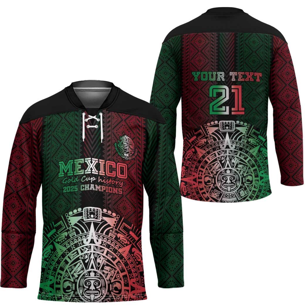 Mexico Football Custom Hockey Jersey Mexico's Make History 2025 Flag Style - Wonder Print Shop
