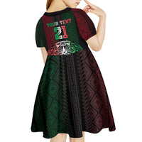 Mexico Football Custom Kid Short Sleeve Dress Mexico's Make History 2025 Flag Style - Wonder Print Shop