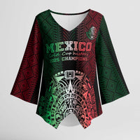 Mexico Football Custom Kimono Sleeve Blouse Mexico's Make History 2025 Flag Style - Wonder Print Shop
