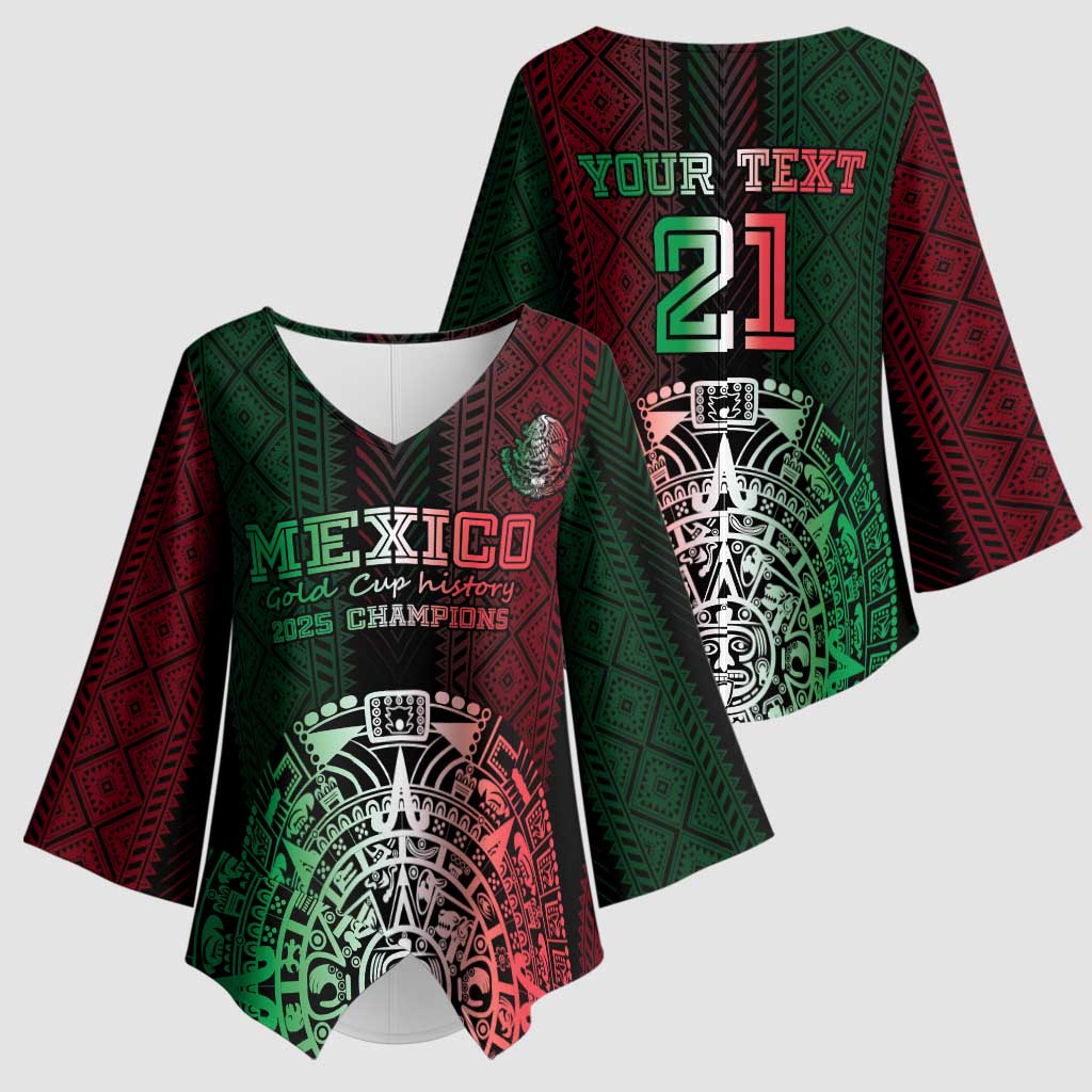 Mexico Football Custom Kimono Sleeve Blouse Mexico's Make History 2025 Flag Style - Wonder Print Shop