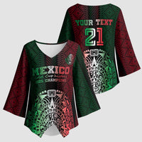Mexico Football Custom Kimono Sleeve Blouse Mexico's Make History 2025 Flag Style - Wonder Print Shop