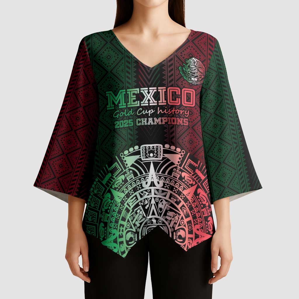 Mexico Football Custom Kimono Sleeve Blouse Mexico's Make History 2025 Flag Style - Wonder Print Shop
