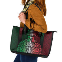 Mexico Football Custom Leather Tote Bag Mexico's Make History 2025 Flag Style - Wonder Print Shop
