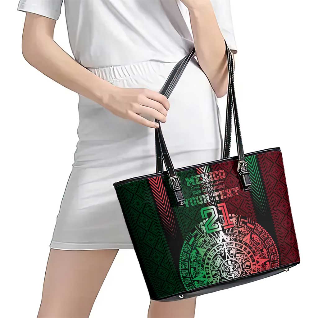 Mexico Football Custom Leather Tote Bag Mexico's Make History 2025 Flag Style - Wonder Print Shop