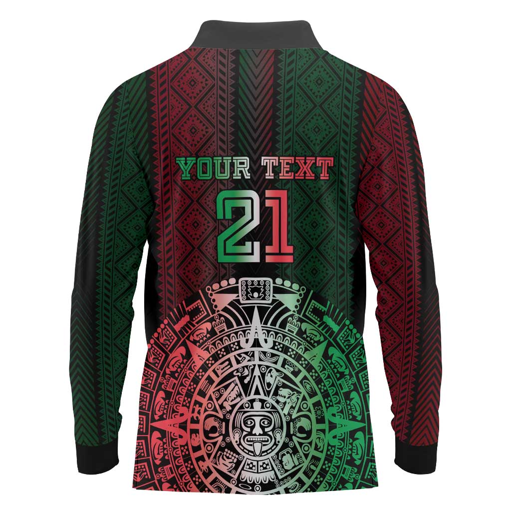 Mexico Football Custom Long Sleeve Polo Shirt Mexico's Make History 2025 Flag Style - Wonder Print Shop