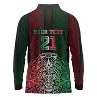 Mexico Football Custom Long Sleeve Polo Shirt Mexico's Make History 2025 Flag Style - Wonder Print Shop