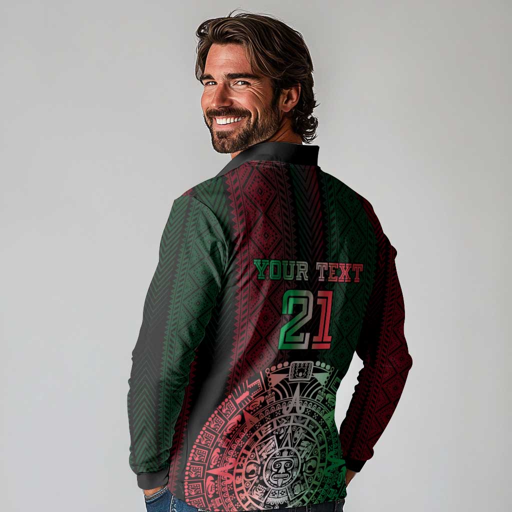 Mexico Football Custom Long Sleeve Polo Shirt Mexico's Make History 2025 Flag Style - Wonder Print Shop
