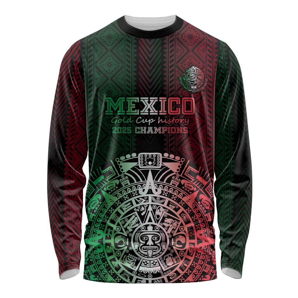 Mexico Football Custom Long Sleeve Shirt Mexico's Make History 2025 Flag Style - Wonder Print Shop
