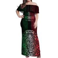 Mexico Football Custom Off Shoulder Maxi Dress Mexico's Make History 2025 Flag Style - Wonder Print Shop