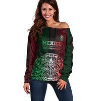 Mexico Football Custom Off Shoulder Sweater Mexico's Make History 2025 Flag Style - Wonder Print Shop