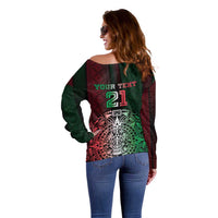Mexico Football Custom Off Shoulder Sweater Mexico's Make History 2025 Flag Style - Wonder Print Shop