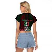 Mexico Football Custom Raglan Cropped T Shirt Mexico's Make History 2025 Flag Style - Wonder Print Shop