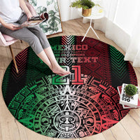 Mexico Football Custom Round Carpet Mexico's Make History 2025 Flag Style - Wonder Print Shop