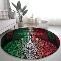 Mexico Football Custom Round Carpet Mexico's Make History 2025 Flag Style - Wonder Print Shop