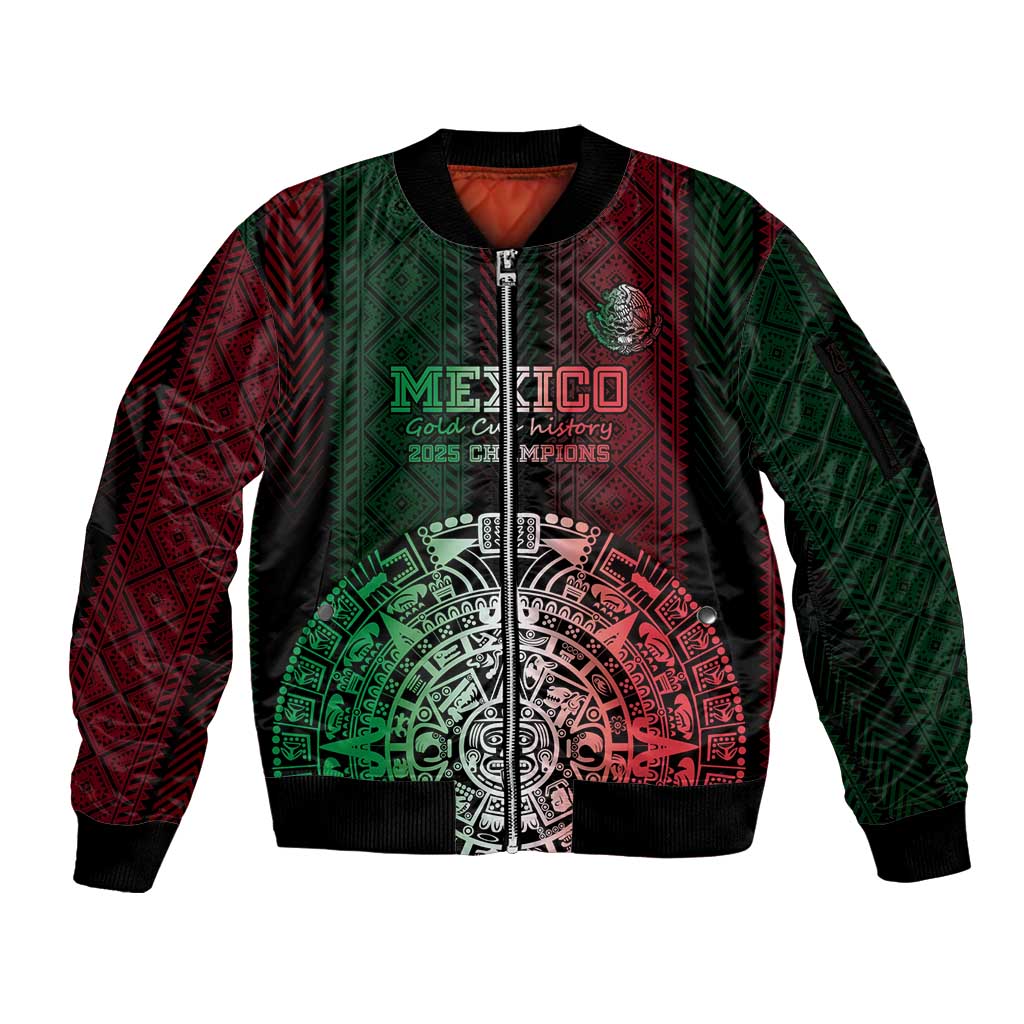Mexico Football Custom Sleeve Zip Bomber Jacket Mexico's Make History 2025 Flag Style - Wonder Print Shop