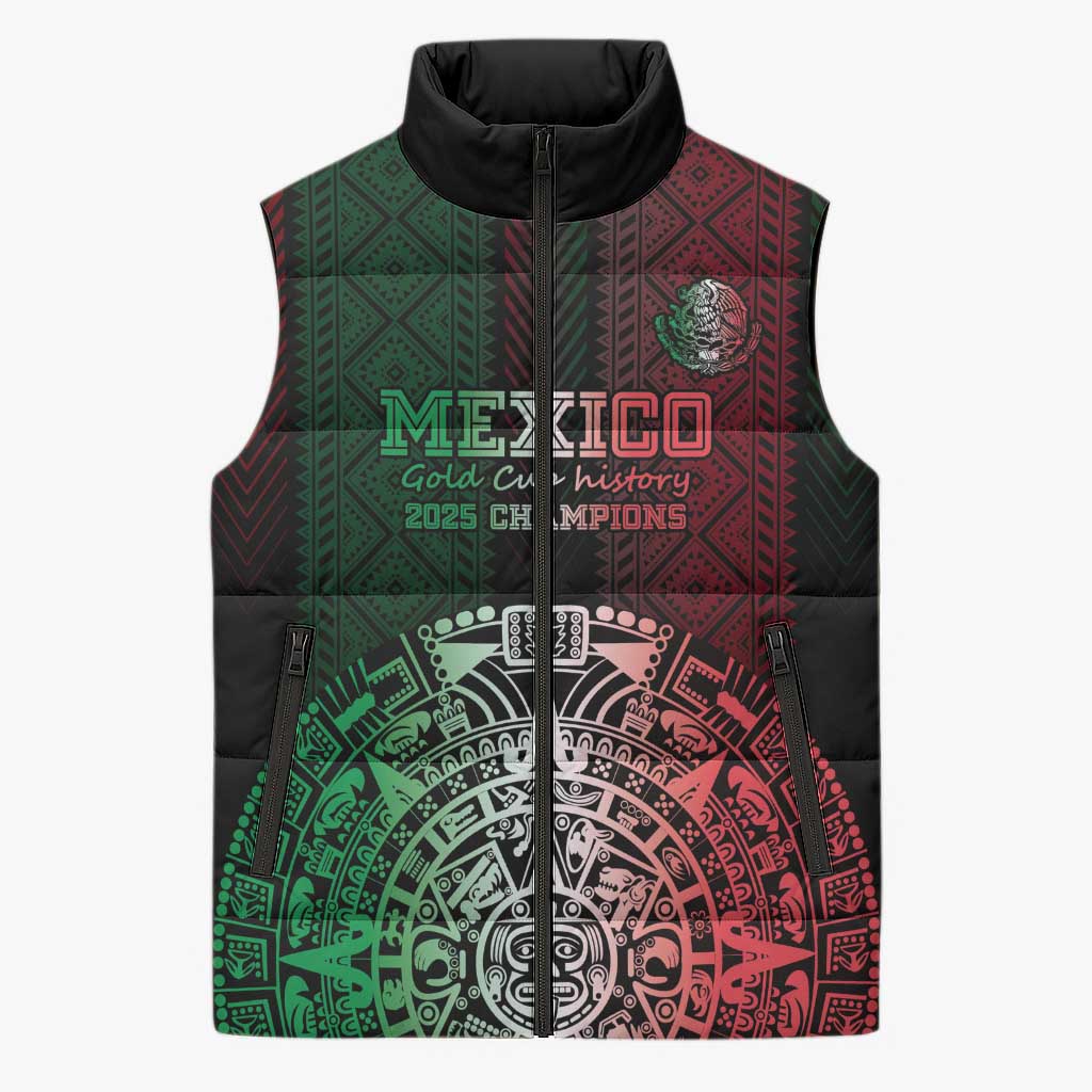 Mexico Football Custom Sleeveless Puffer Jacket Mexico's Make History 2025 Flag Style - Wonder Print Shop