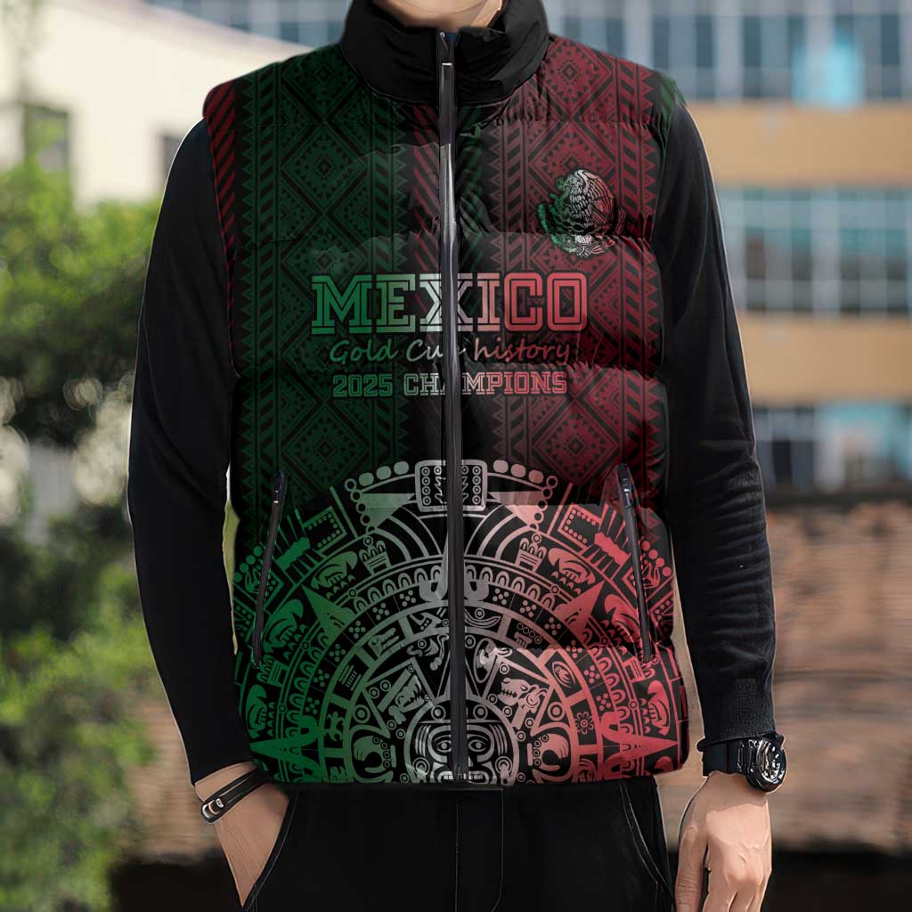 Mexico Football Custom Sleeveless Puffer Jacket Mexico's Make History 2025 Flag Style - Wonder Print Shop