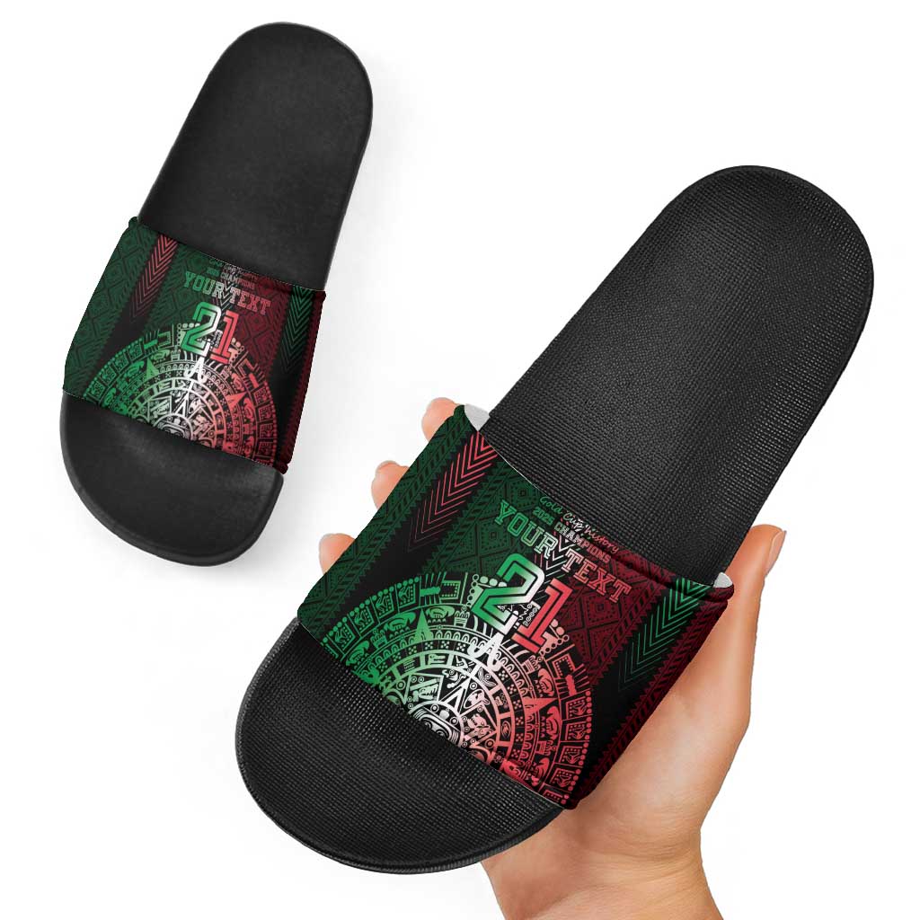Mexico Football Custom Slide Sandals Mexico's Make History 2025 Flag Style - Wonder Print Shop