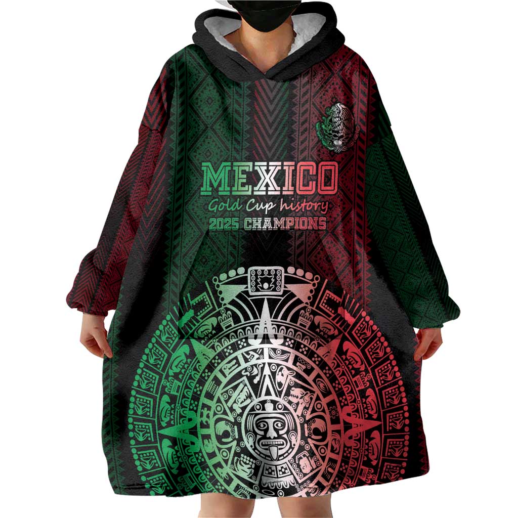 Mexico Football Custom Wearable Blanket Hoodie Mexico's Make History 2025 Flag Style - Wonder Print Shop