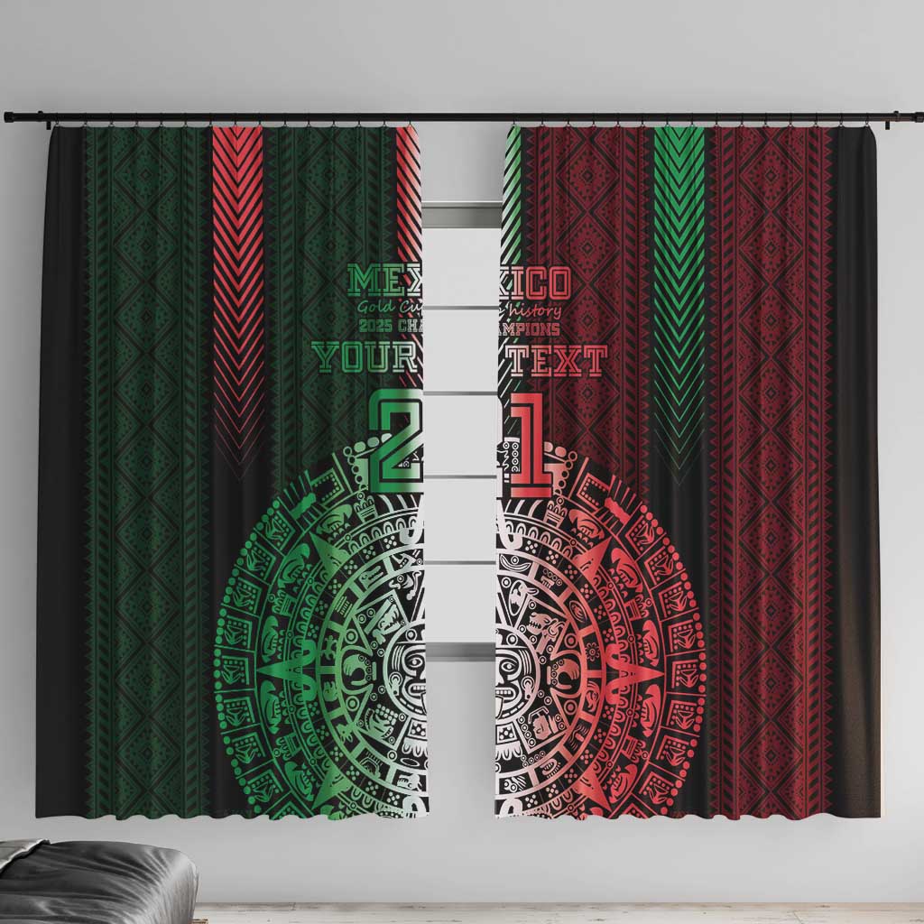 Mexico Football Custom Window Curtain Mexico's Make History 2025 Flag Style - Wonder Print Shop