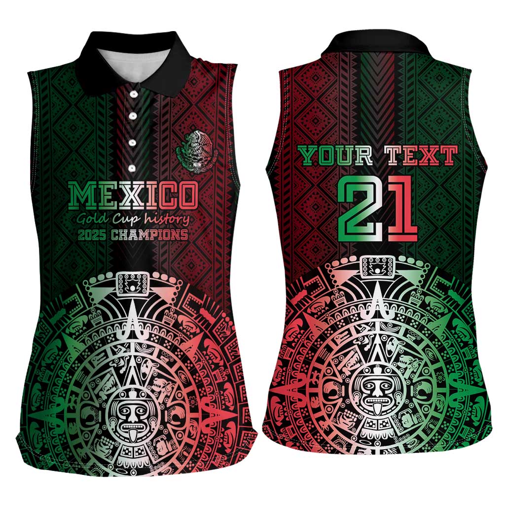 Mexico Football Custom Women Sleeveless Polo Shirt Mexico's Make History 2025 Flag Style - Wonder Print Shop