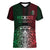 Mexico Football Custom Women V-Neck T-Shirt Mexico's Make History 2025 Flag Style - Wonder Print Shop
