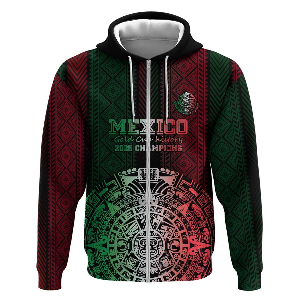 Mexico Football Custom Zip Hoodie Mexico's Make History 2025 Flag Style - Wonder Print Shop