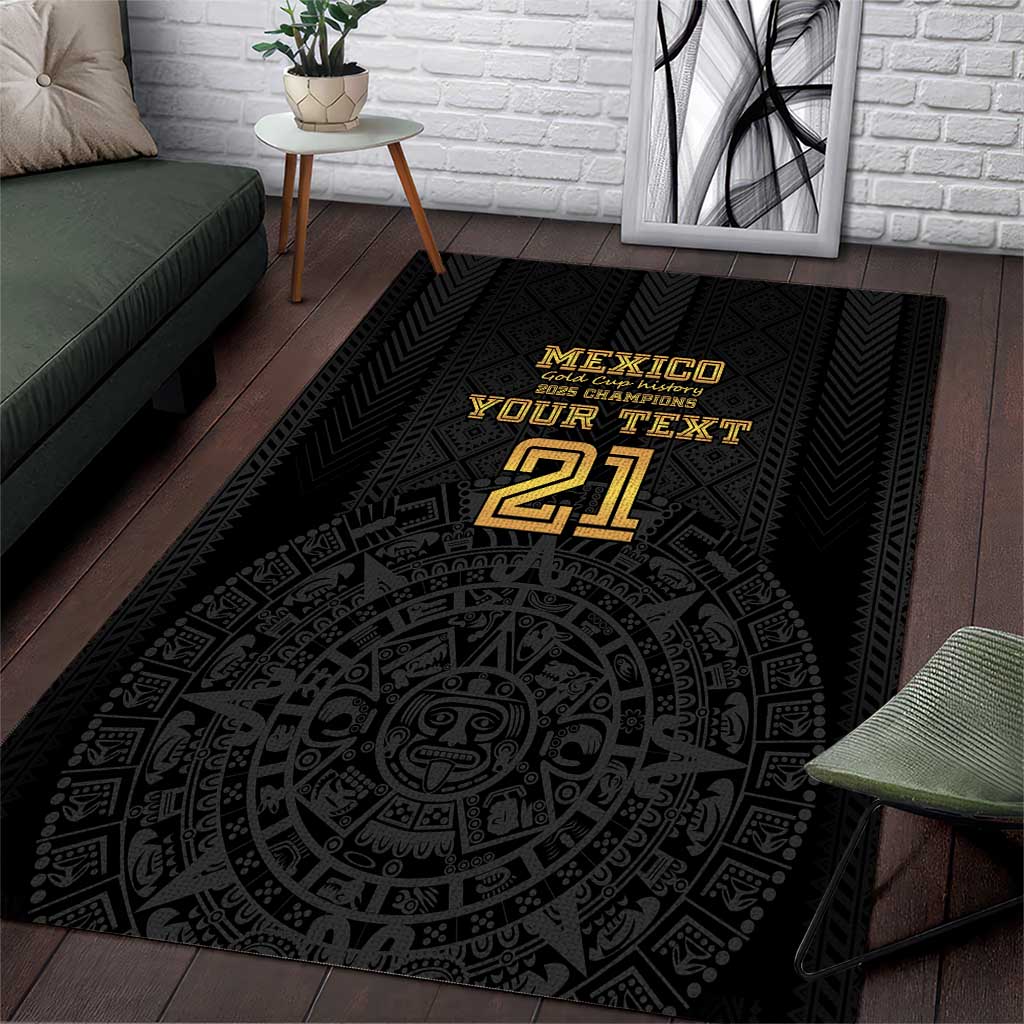 Mexico Football Custom Area Rug Mexico's Make History 2025 Gold Style - Wonder Print Shop