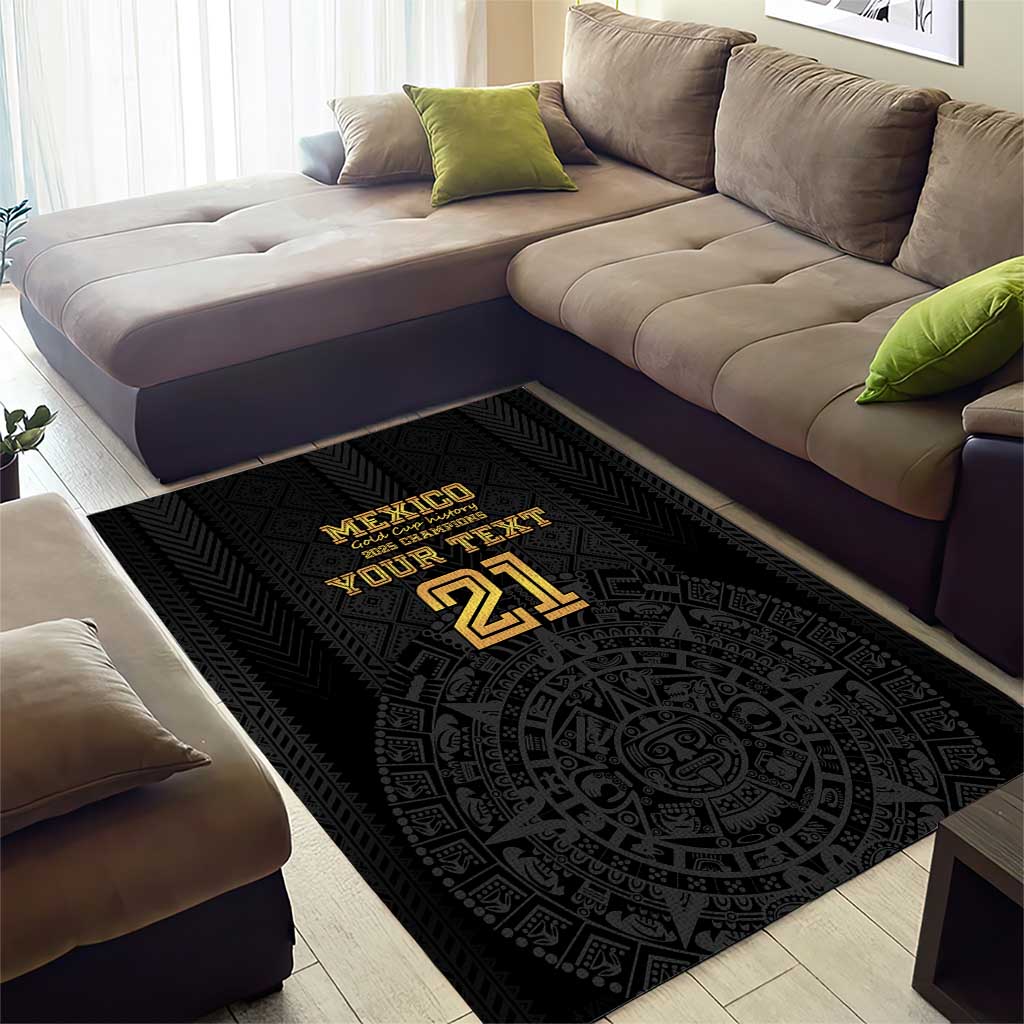 Mexico Football Custom Area Rug Mexico's Make History 2025 Gold Style - Wonder Print Shop