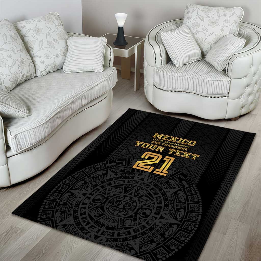 Mexico Football Custom Area Rug Mexico's Make History 2025 Gold Style - Wonder Print Shop