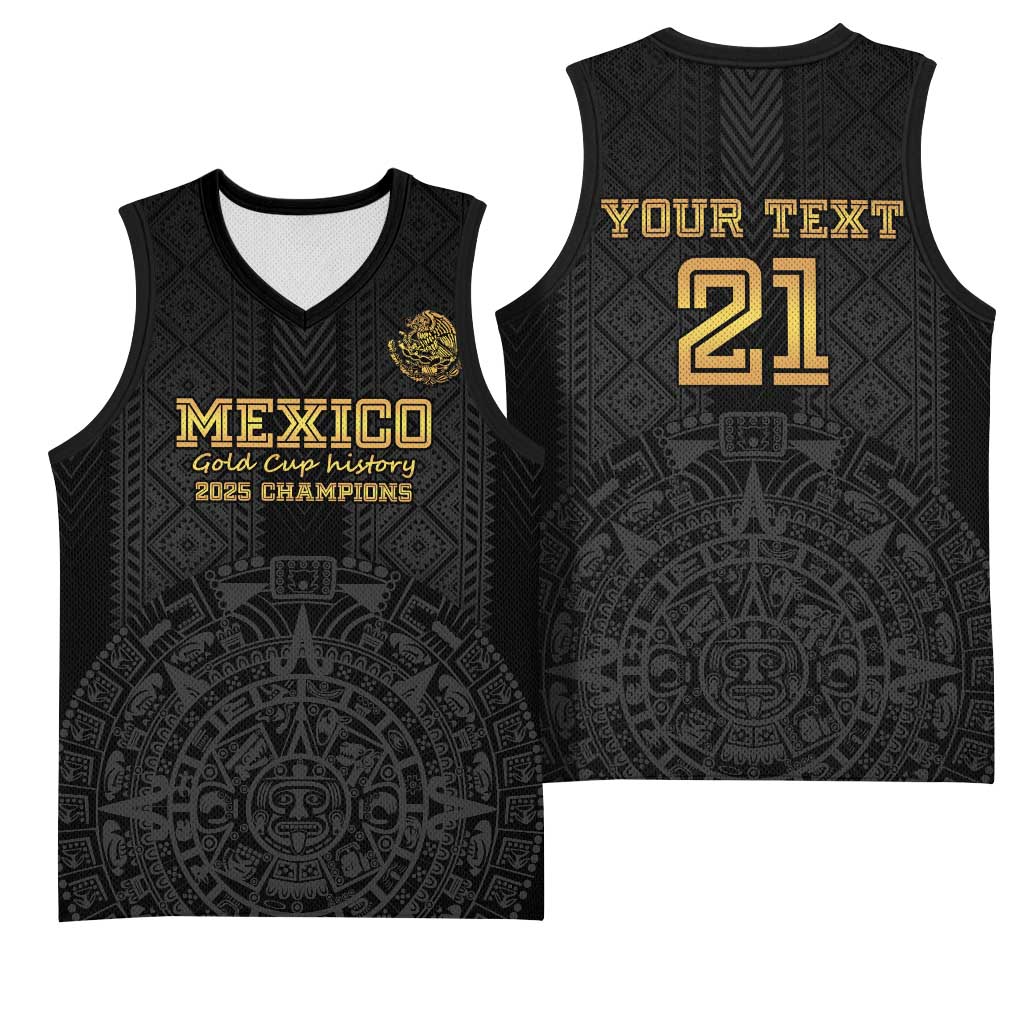 Mexico Football Custom Basketball Jersey Mexico's Make History 2025 Gold Style - Wonder Print Shop
