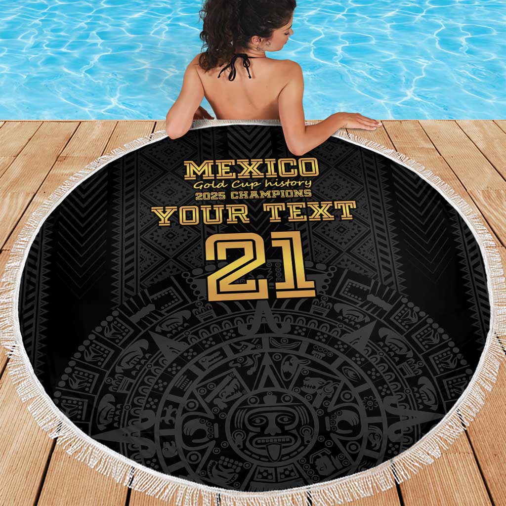 Mexico Football Custom Beach Blanket Mexico's Make History 2025 Gold Style - Wonder Print Shop