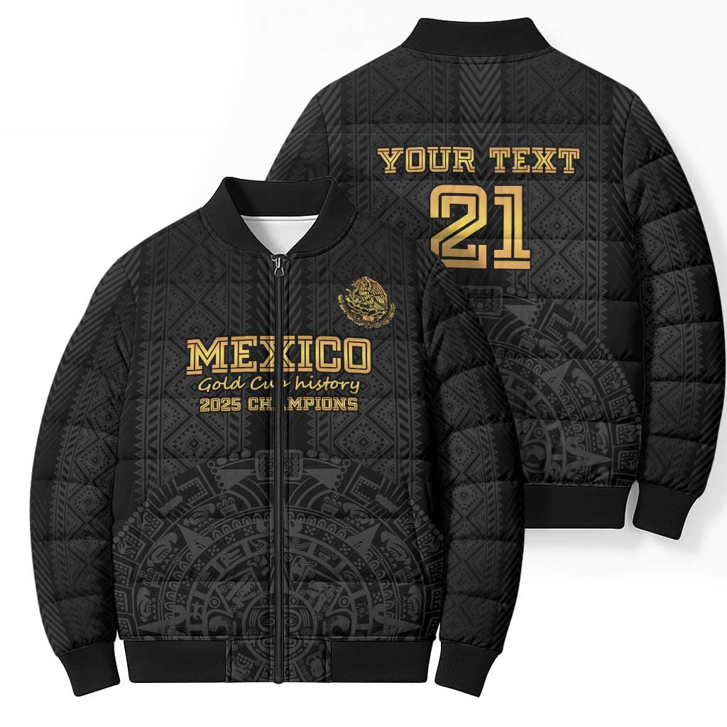 Mexico Football Custom Bomber Puffer Jacket Mexico's Make History 2025 Gold Style - Wonder Print Shop
