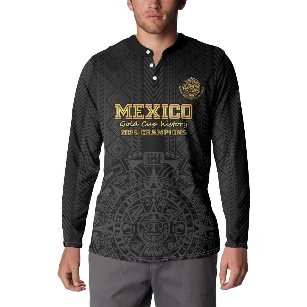 Mexico Football Custom Button Sweatshirt Mexico's Make History 2025 Gold Style - Wonder Print Shop