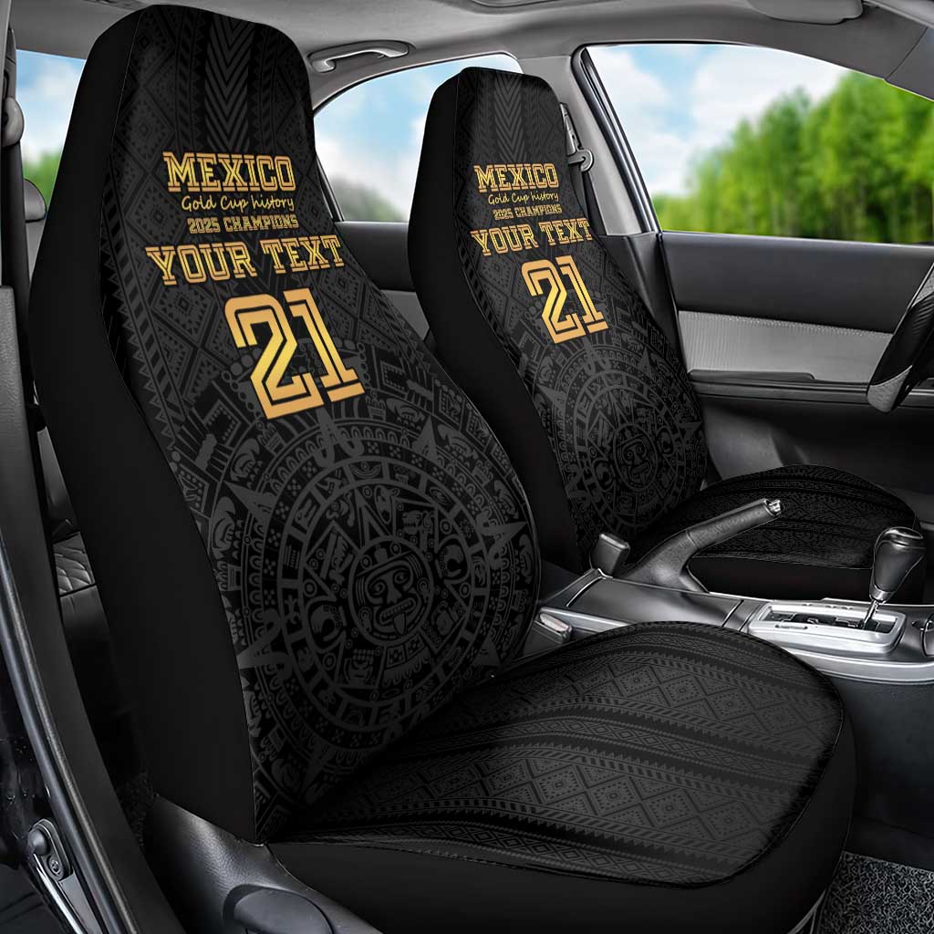 Mexico Football Custom Car Seat Cover Mexico's Make History 2025 Gold Style - Wonder Print Shop