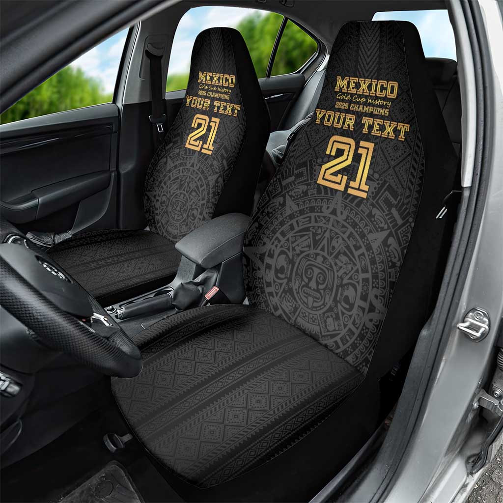 Mexico Football Custom Car Seat Cover Mexico's Make History 2025 Gold Style - Wonder Print Shop